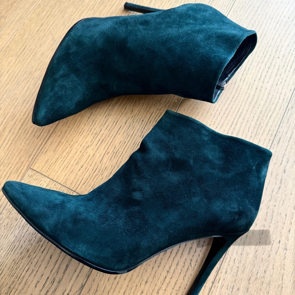 100% Suede Emerald Green Boots - Size 8 / 39 EUC - Picture 8 of 11